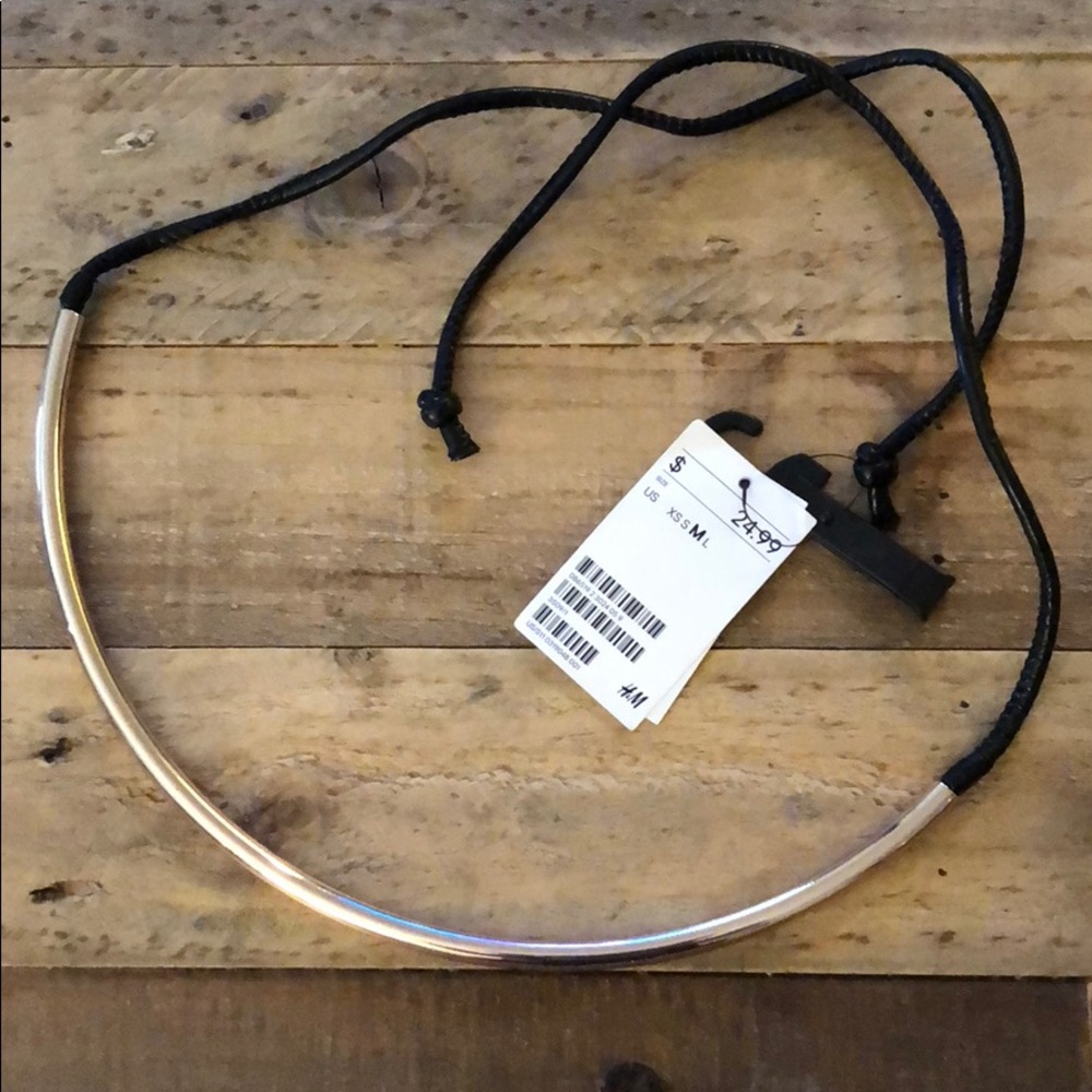 H&M Gold and Leather Braided Belt
